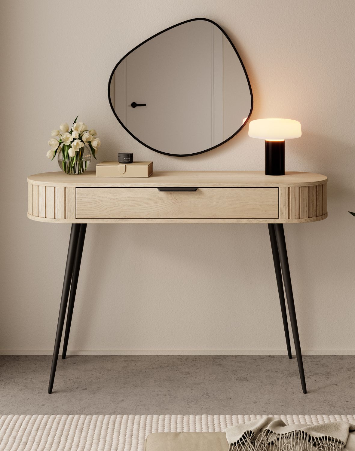 toaletka drewniana do sypialni lovi dąb cremona