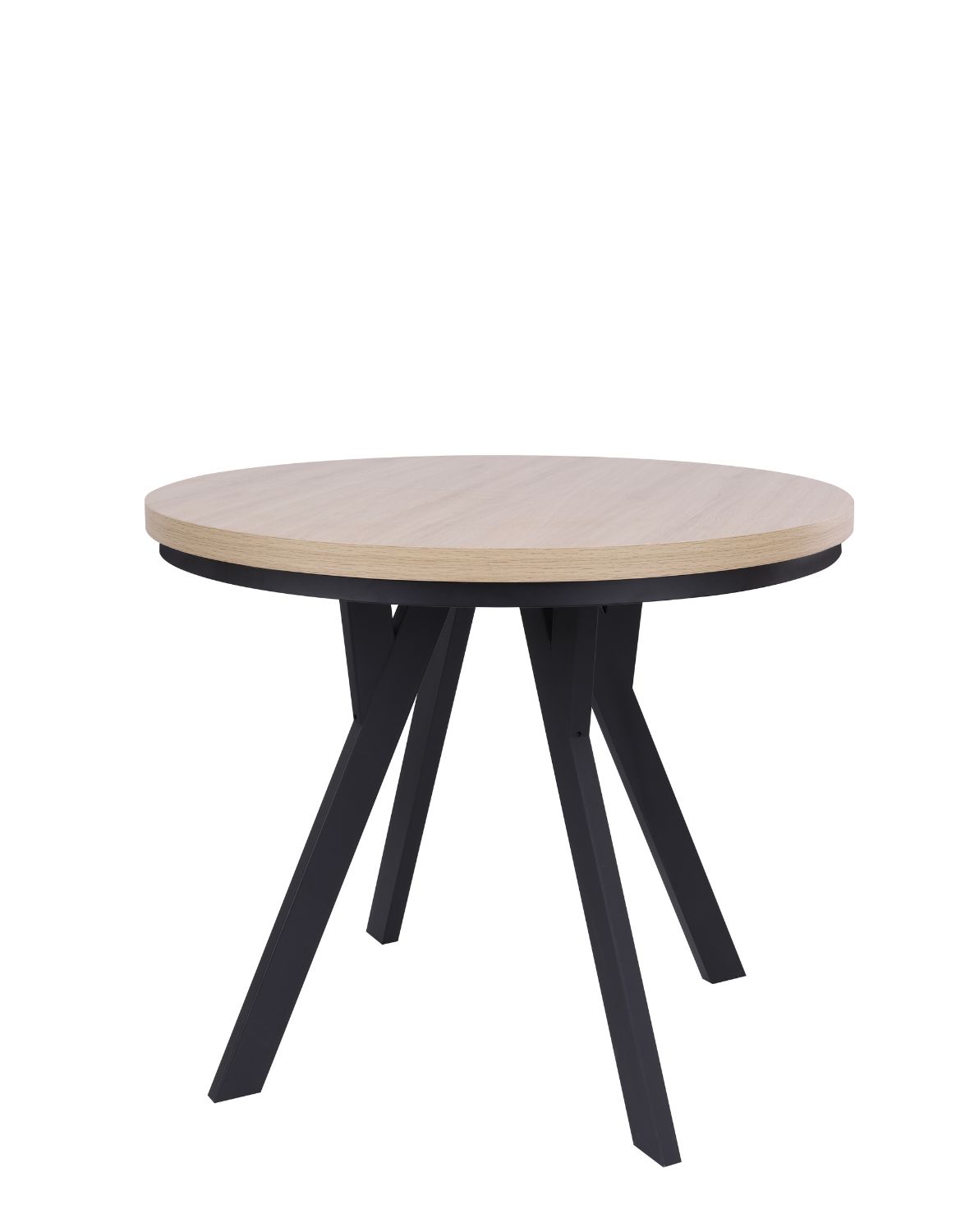 stół rozkładany do jadalni torino 90-190x75 cm, dąb naturalny z czarnymi nogami