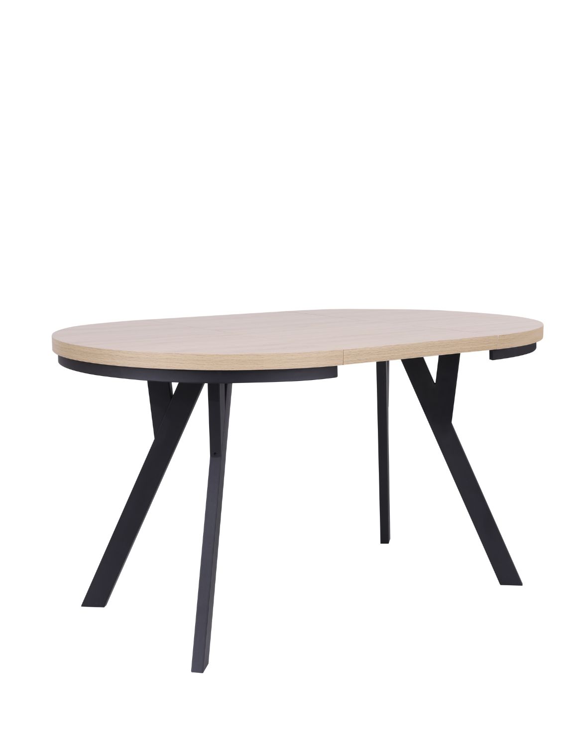 stół rozkładany do jadalni torino 90-190x75 cm, dąb naturalny z czarnymi nogami