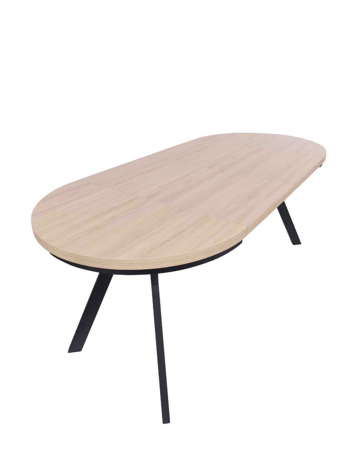 stół rozkładany do jadalni torino 90-190x75 cm, dąb naturalny z czarnymi nogami