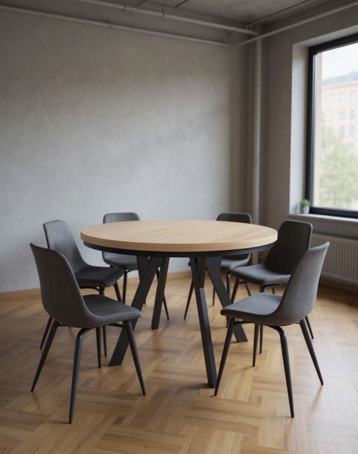 stół rozkładany do jadalni torino 90-190x75 cm, dąb naturalny z czarnymi nogami