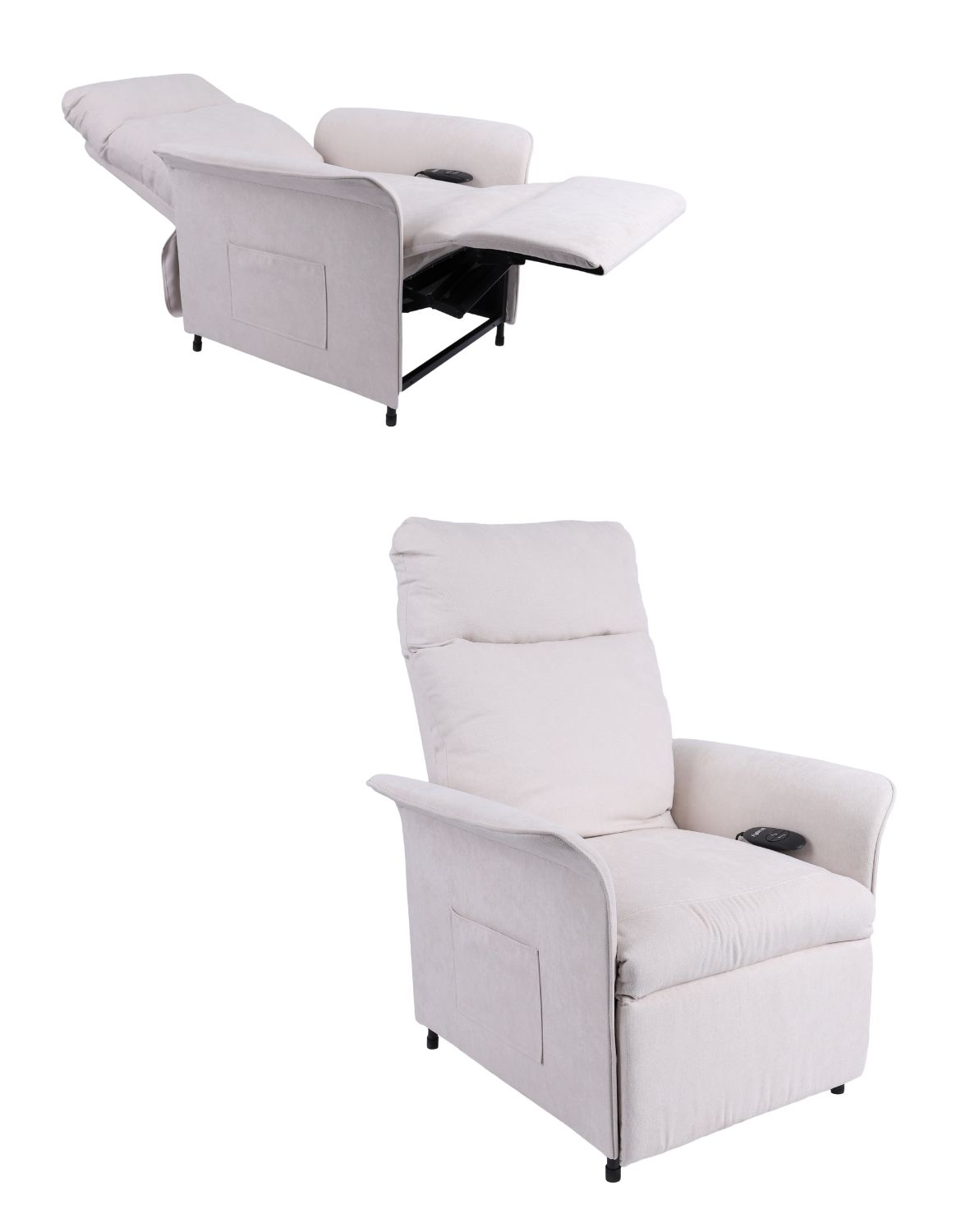 fotel torro z funkcją elektrycznego rozkładania (beżowy)