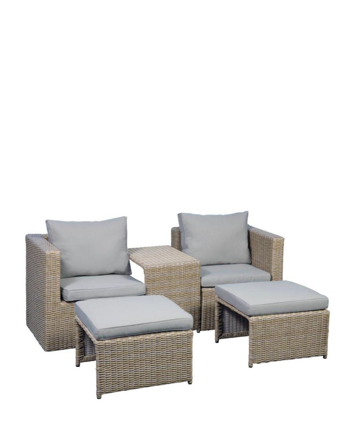 zestaw ogrodowy modułowy 5w1 - sofa, 2 fotele i pufy (80150000)