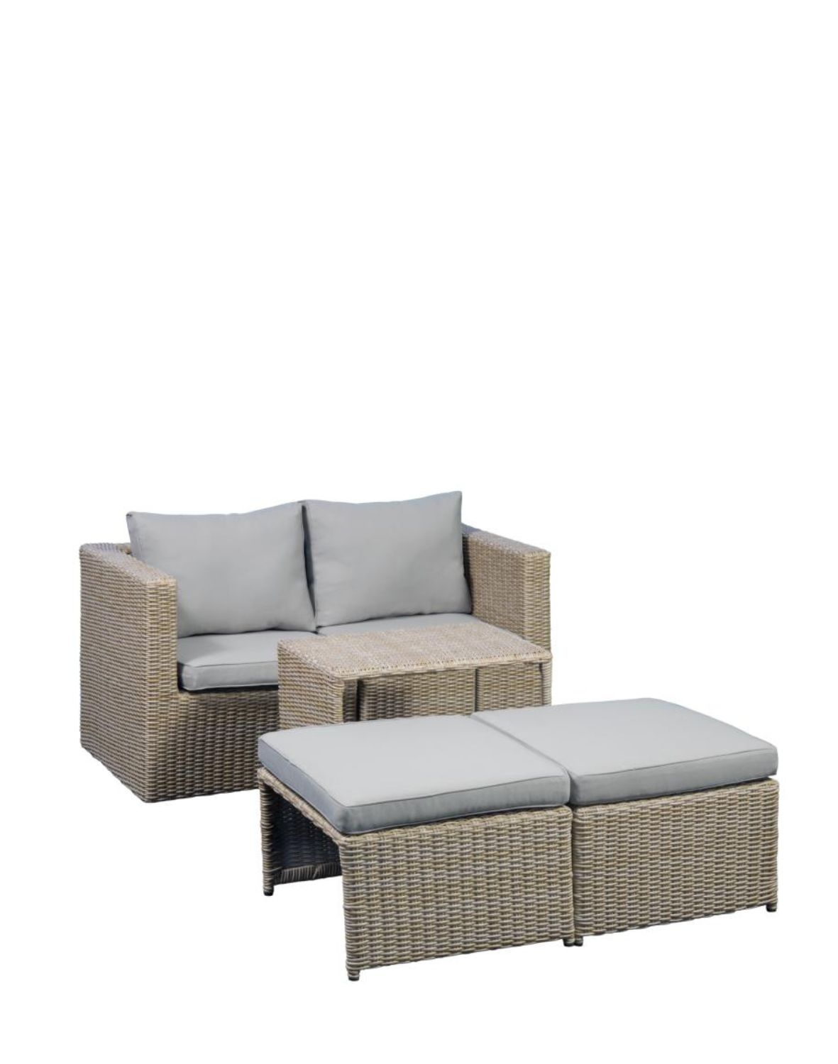 zestaw ogrodowy modułowy 5w1 - sofa, 2 fotele i pufy (80150000)