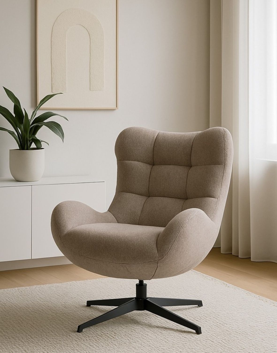 fotel obrotowy velo, ciemnobeżowy (fs77)