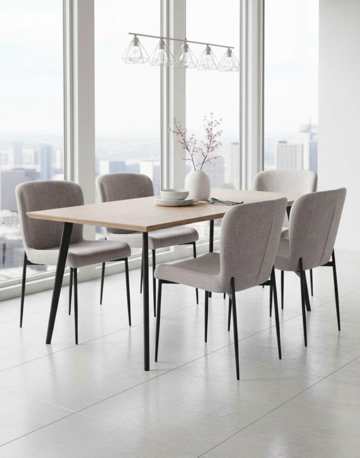 krzesło do jadalni Willow, szare, nowoczesne