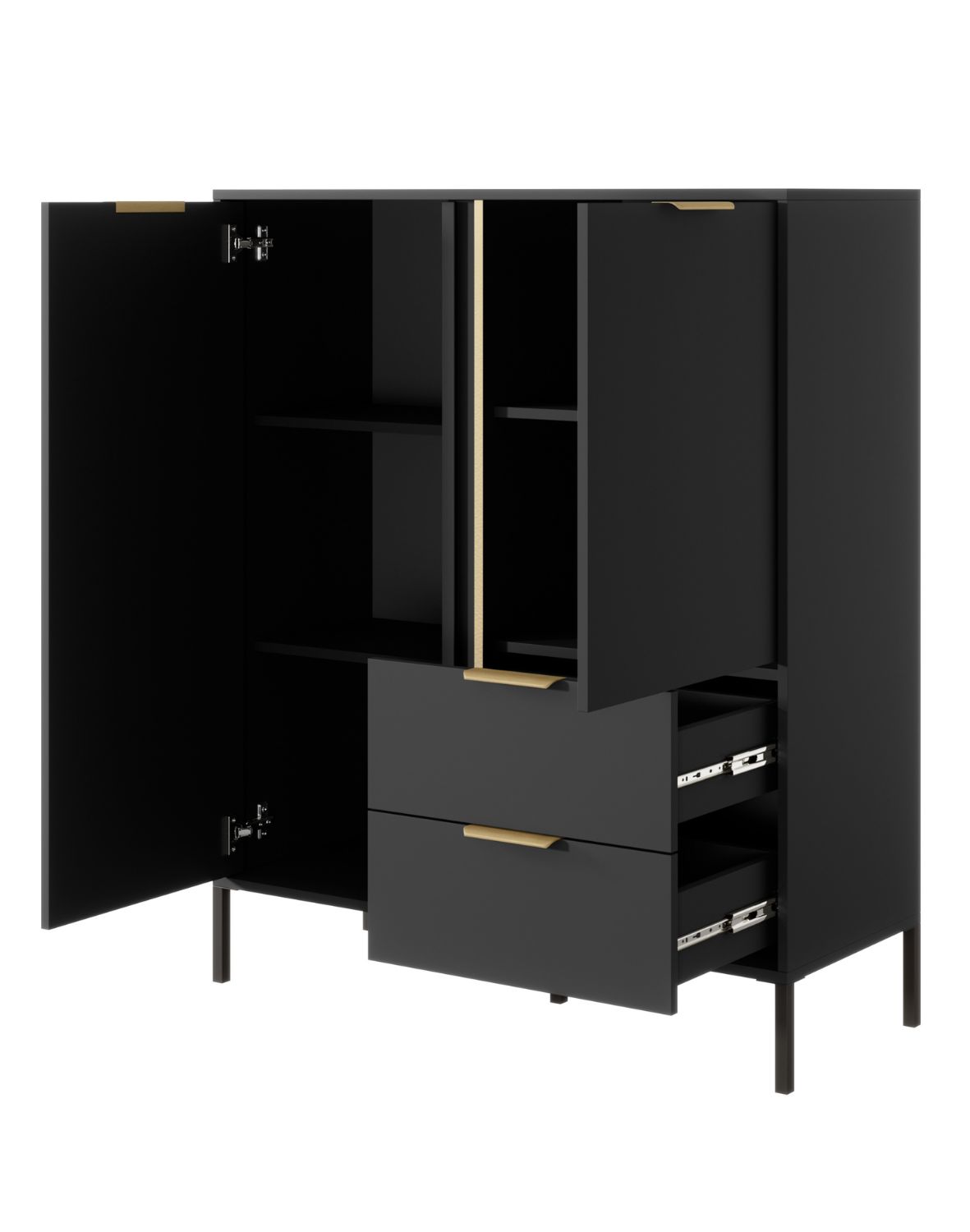 wysoka czarna komoda lars a