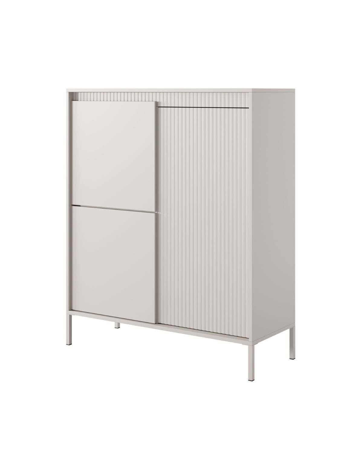 wysoka komoda z szafkami senso 3d beżowa