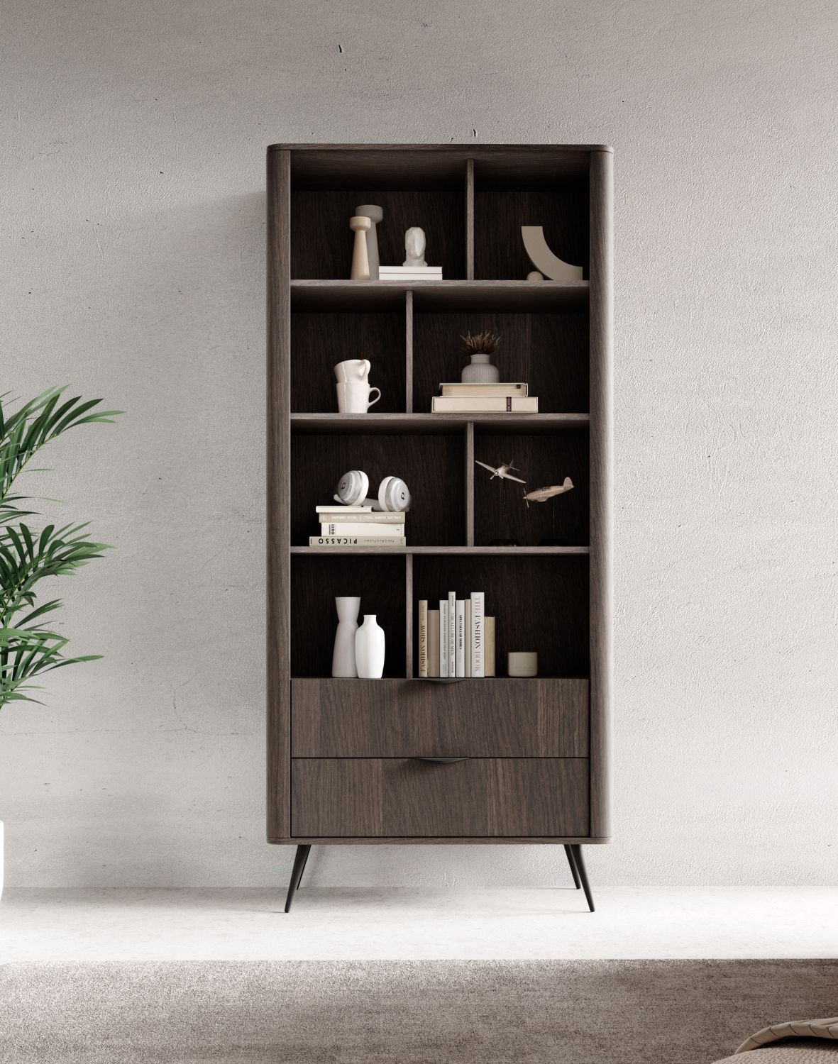 wysoki regał z szufladami veris a