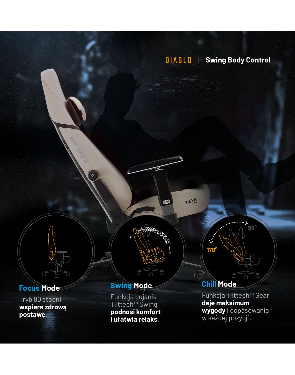 beżowa fotel gamingowy, xeye prime diablo
